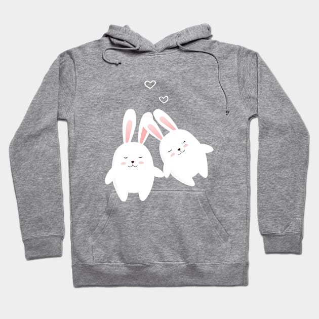 Bunnies in love Hoodie by Olya Yatsenko